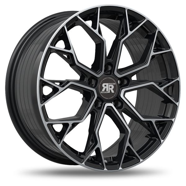 Jante aluminium Racer 17 pouces Noir Brillant Face Polie Radius
