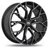 Jante aluminium Racer 18 pouces Noir Brillant Face Polie Radius