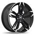 Jante aluminium Racer 17 pouces Noir Brillant Bord Poli Razor
