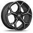 Jante aluminium Racer 17 pouces Noir Brillant Face Polie Rocket