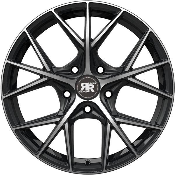Jante aluminium Racer 17 pouces Noir Face Polie Maxion
