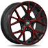 Jante aluminium Racer 15 pouces Noir Face Polie Rouge Maxion