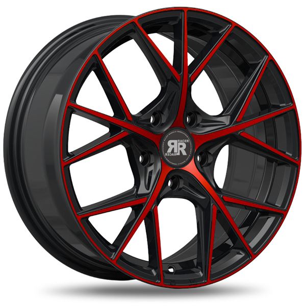 Jante aluminium Racer 16 pouces Noir Face Polie Rouge Maxion