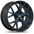 Jante aluminium Racer 17 pouces Noir Face Polie Bleu Maxion