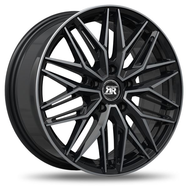 Jante aluminium Racer 17 pouces Noir Brillant Face Polie Ruby