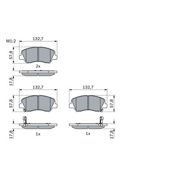 4 plaquettes de frein avant Bosch BP1484