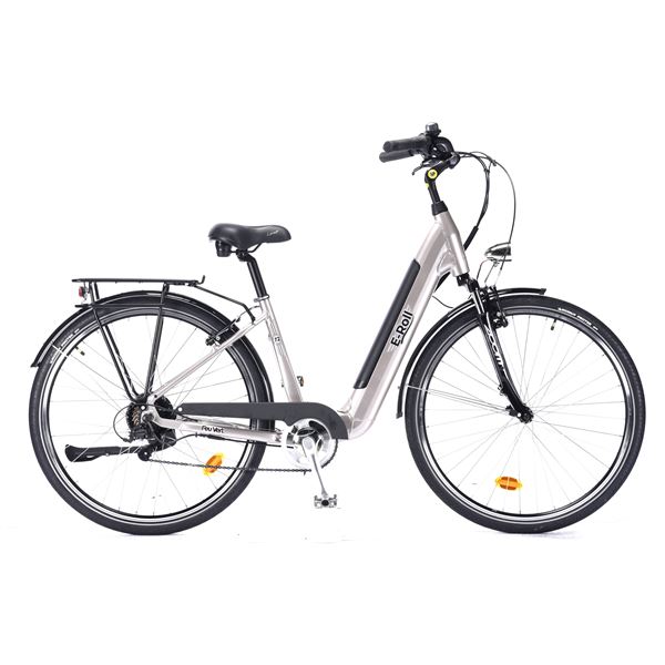 Vélo de ville électrique mixte Feu Vert E-Roll 72 champagne