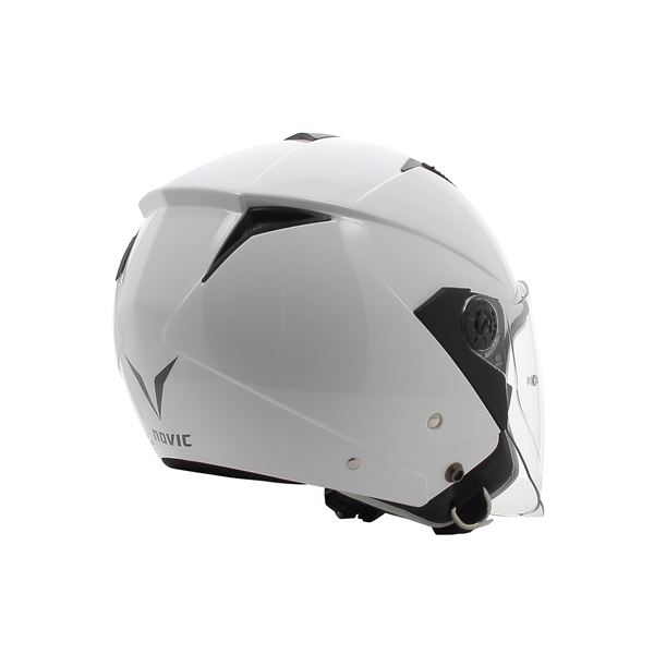 Casque moto jet Rever blanc brillant NOVIC taille L