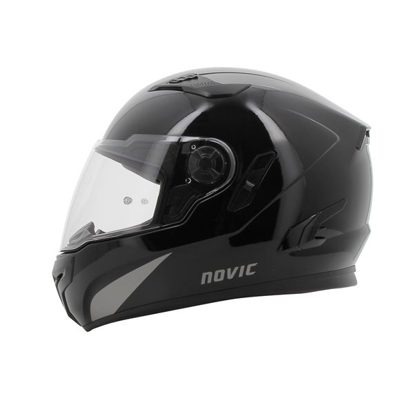 Casque moto intégral Rever noir brillant NOVIC taille M