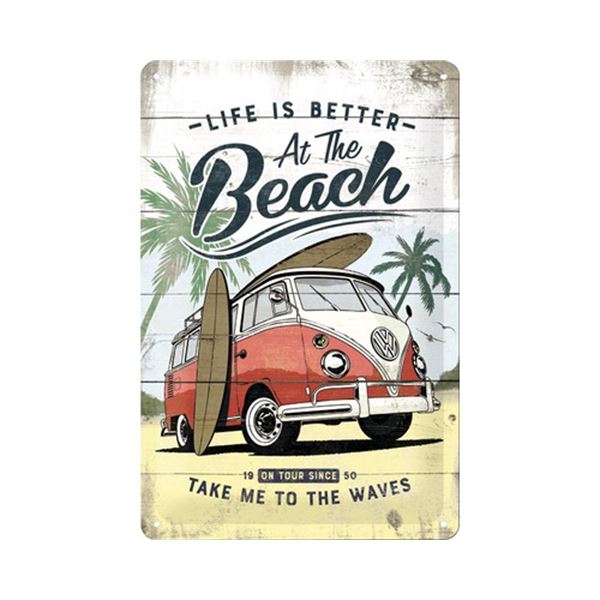Plaque métal 20x30 cm VW Bulli Beach