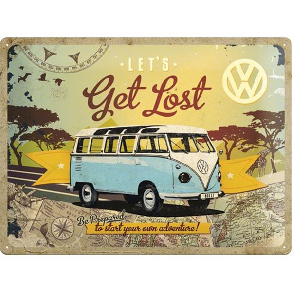 Plaque métal 30x40 cm VW Lets get Lost