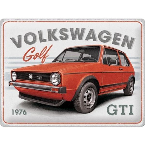 Plaque métal 30x40 cm VW Golf - GTI 1976