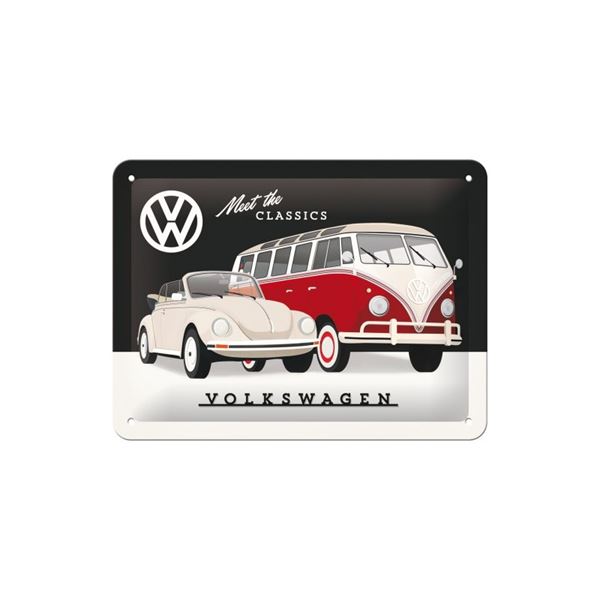 Plaque métal 15x20 cm VW Meet The Classics