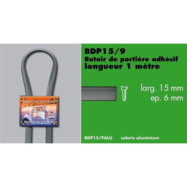 Butoir de portière gris aluminium 1m