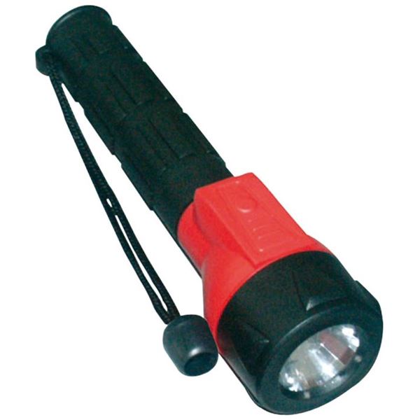 Lampe torche caoutchouc noir et rouge Autobest