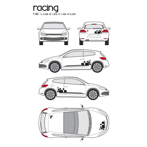 Adhésifs voiture Noirs Racing