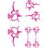 Autocollant voiture en kit coeurs roses