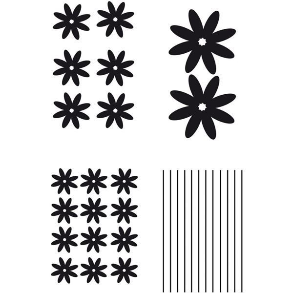 Autocollant voiture en kit fleurs noires