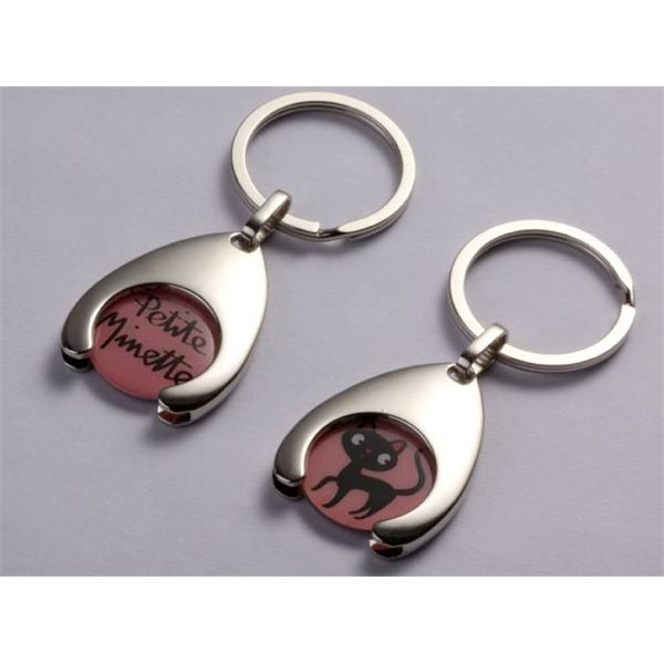 Porte-clés jeton déco petite minette