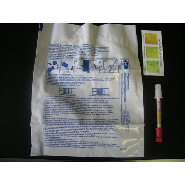 Sachet de 2 éthylotests à usage unique REDLINE certifié NF