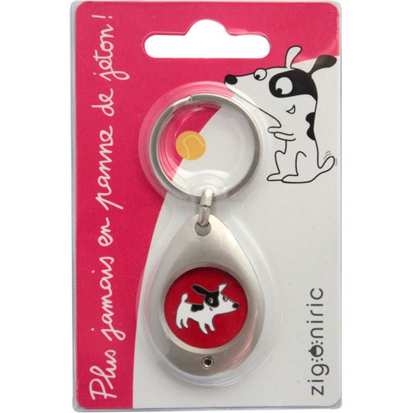 Porte-clés jeton déco chien