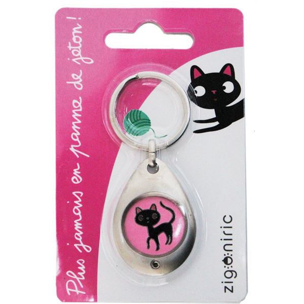 Porte-clés jeton déco chat