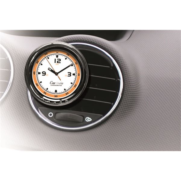 Montre analogique pour voiture à cadran orange Carlinéa