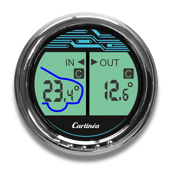 Thermomètre de voiture CARLINÉA à affichage digital de la température intérieure et extérieure