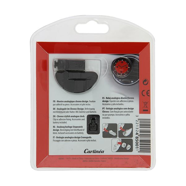 Montre analogique pour véhicule à cadran rouge Carlinéa