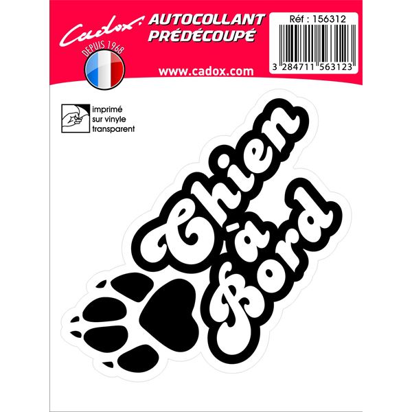 ADHESIF CHIEN A BORD CADOX