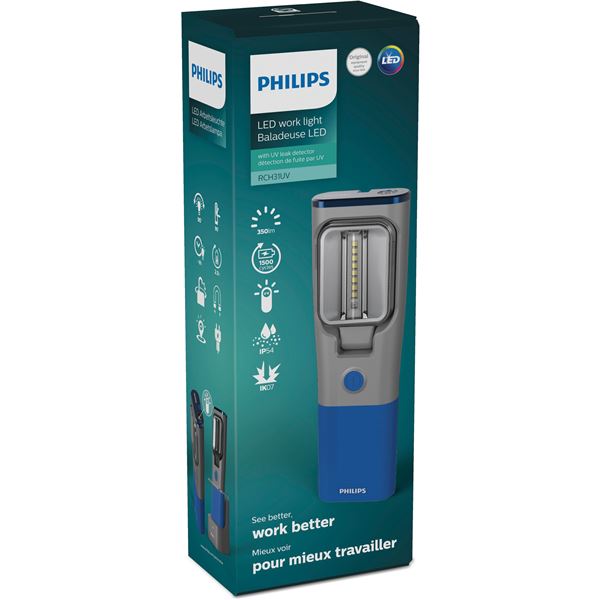 Lampe professionnelle LED rechargeable  RCH31 avec détecteur anti-UV Philips