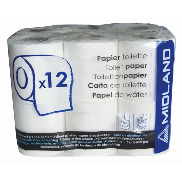 Papier toilette spécial WC chimique Midland x 12