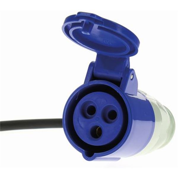 Adaptateur prise femelle CEE 17 - mâle Schuko avec cordon 28cm 220/ 16A Inovtech