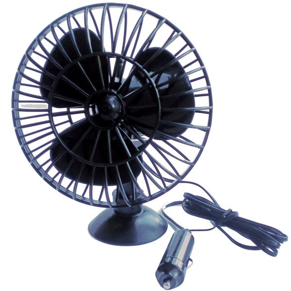 Ventilateur plastique 12 volts oscillant à ventouse