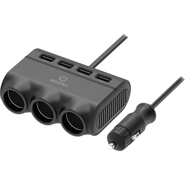Multiprise allume cigare 12V 3 sorties + 4 ports USB Watt&Co