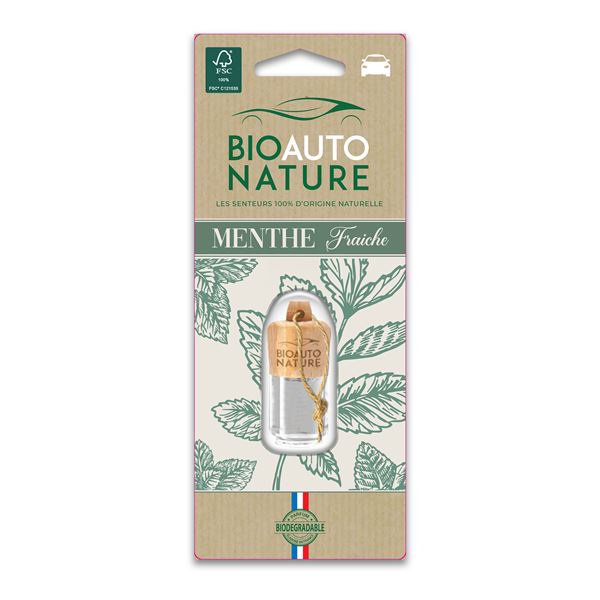 Flacon avec bouchon en bois parfum de menthe