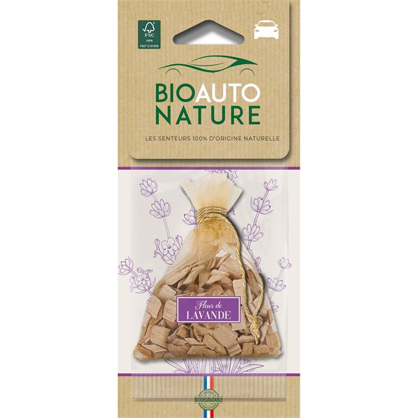 Sachet avec copeaux de bois parfum lavande
