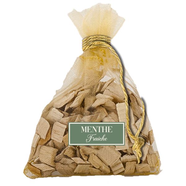 Sachet avec copeaux de bois parfum menthe