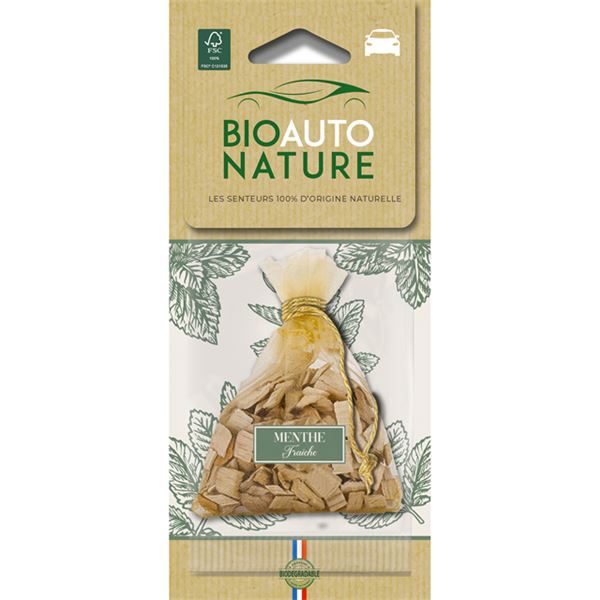 Sachet avec copeaux de bois parfum menthe