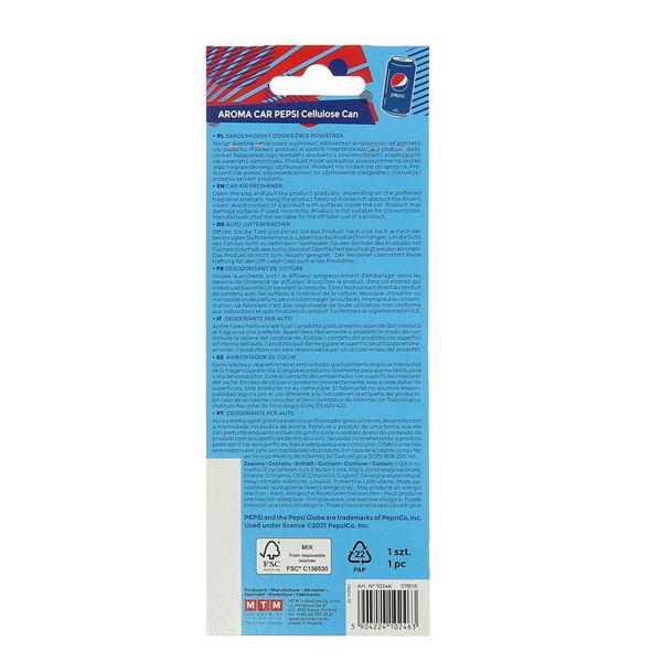 Désodorisant carte parfumée canette Pepsi