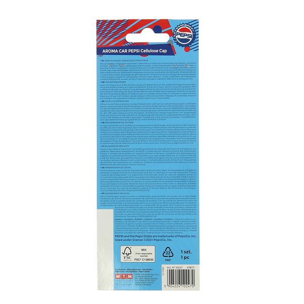 Désodorisant carte parfumée capsule Pepsi