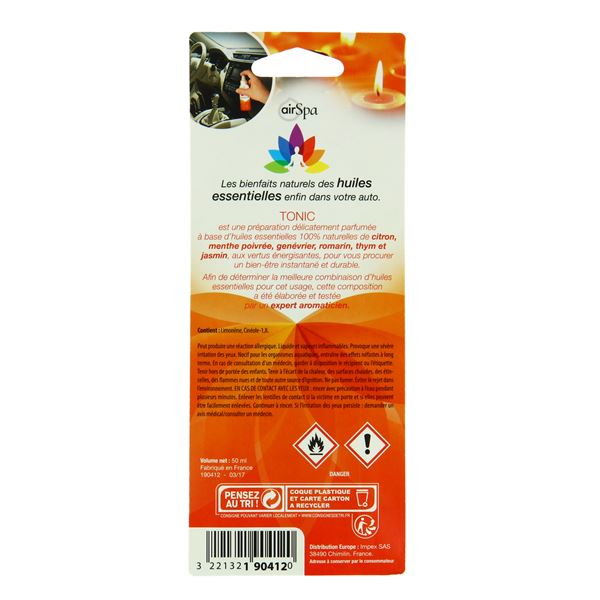 Désodorisant voiture spray senteur tonic Air Spa