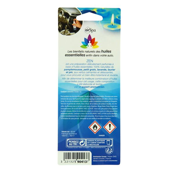 Désodorisant voiture spray senteur zen Air Spa