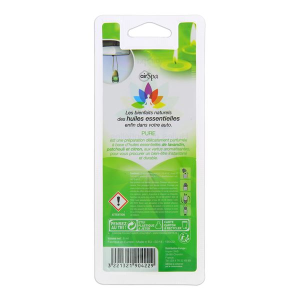 Désodorisant à base d'huiles essentielles Air Spa flacon Senteur Pure