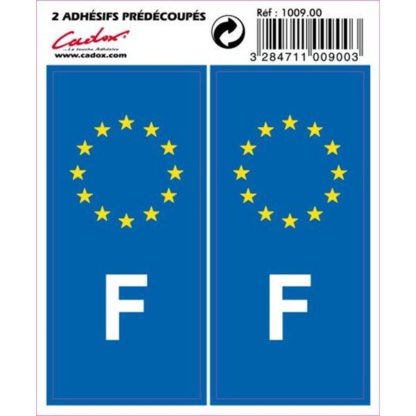 2 Autocollants voiture France et Europe