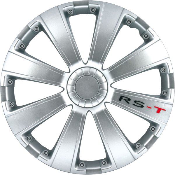 4 Enjoliveurs Racing RST silver pour roue de 13 pouces