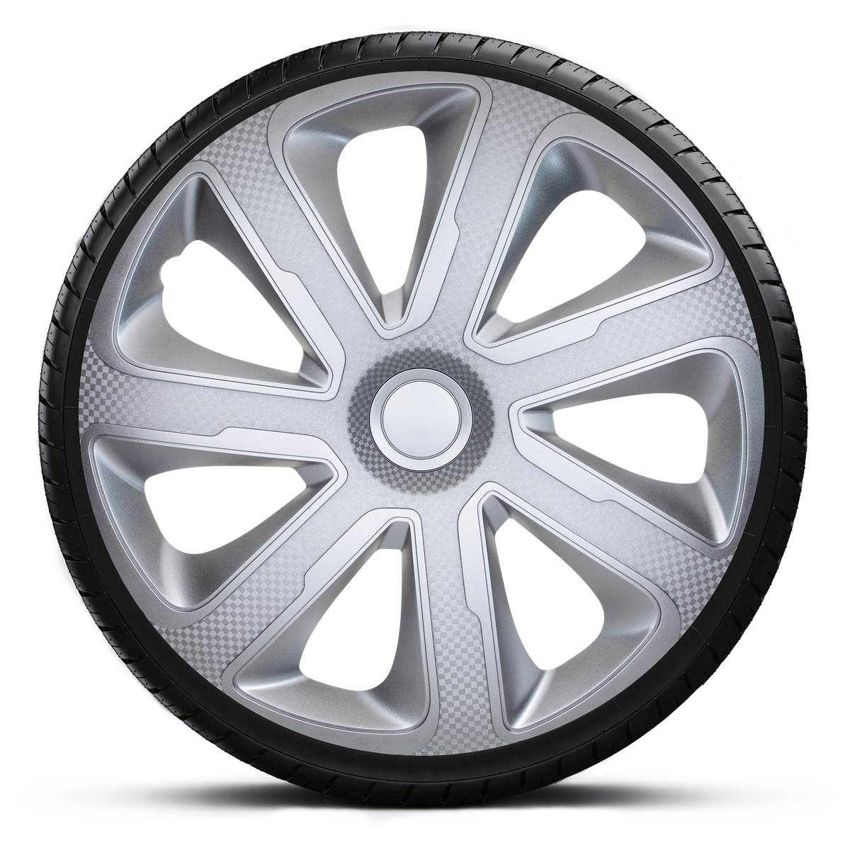 Enjoliveurs (4 pièces) Livorno Carbon Silver 16 Pouces Feu Vert 08