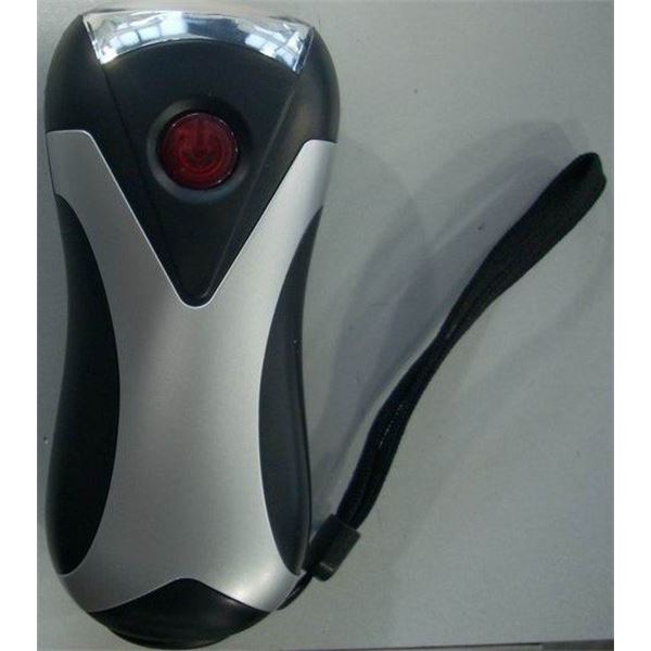Lampe dynamo 3 leds Noir/gris