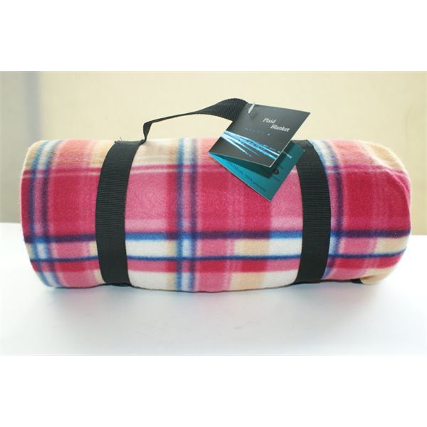 Plaid polaire Ecossais rose