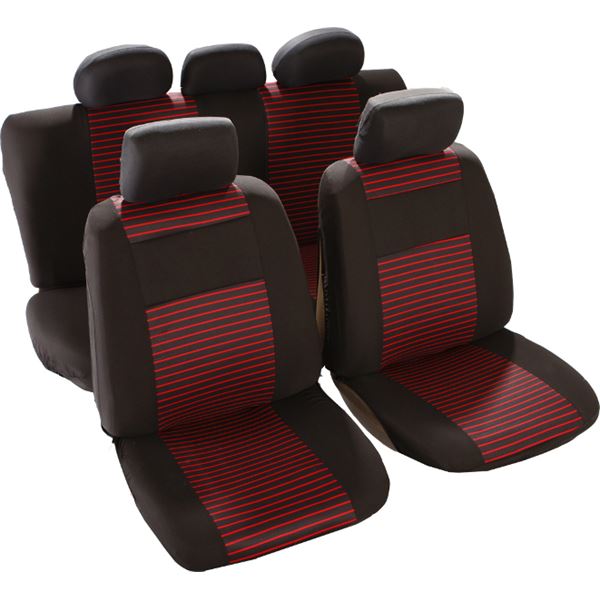 Jeu de housses universelles Noires/Rouges TS